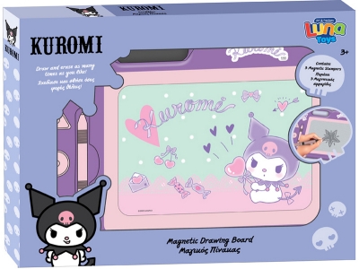 Магнитна Дъска Куроми Kuromi с Писалка за Рисуване и Печати, 33×25×3 см